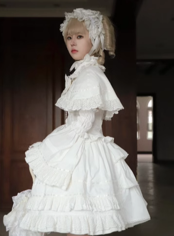 AerialCat - Praying Snowfall - Old School Lolita Skirt Suit Cape Princess Sleeve Shirt 39180:616024