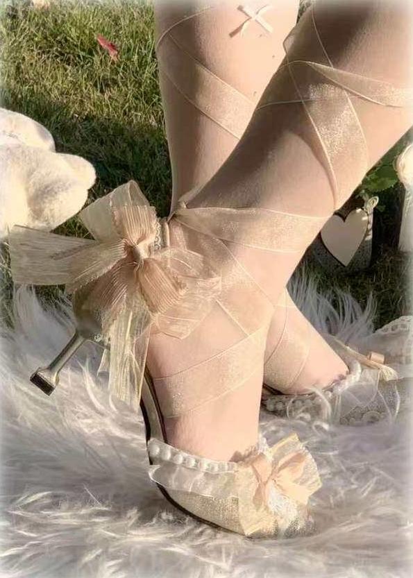 Soft Sheer Dance - Sweet Lolita Heel Shoes, Sheer Straps 44911:827623