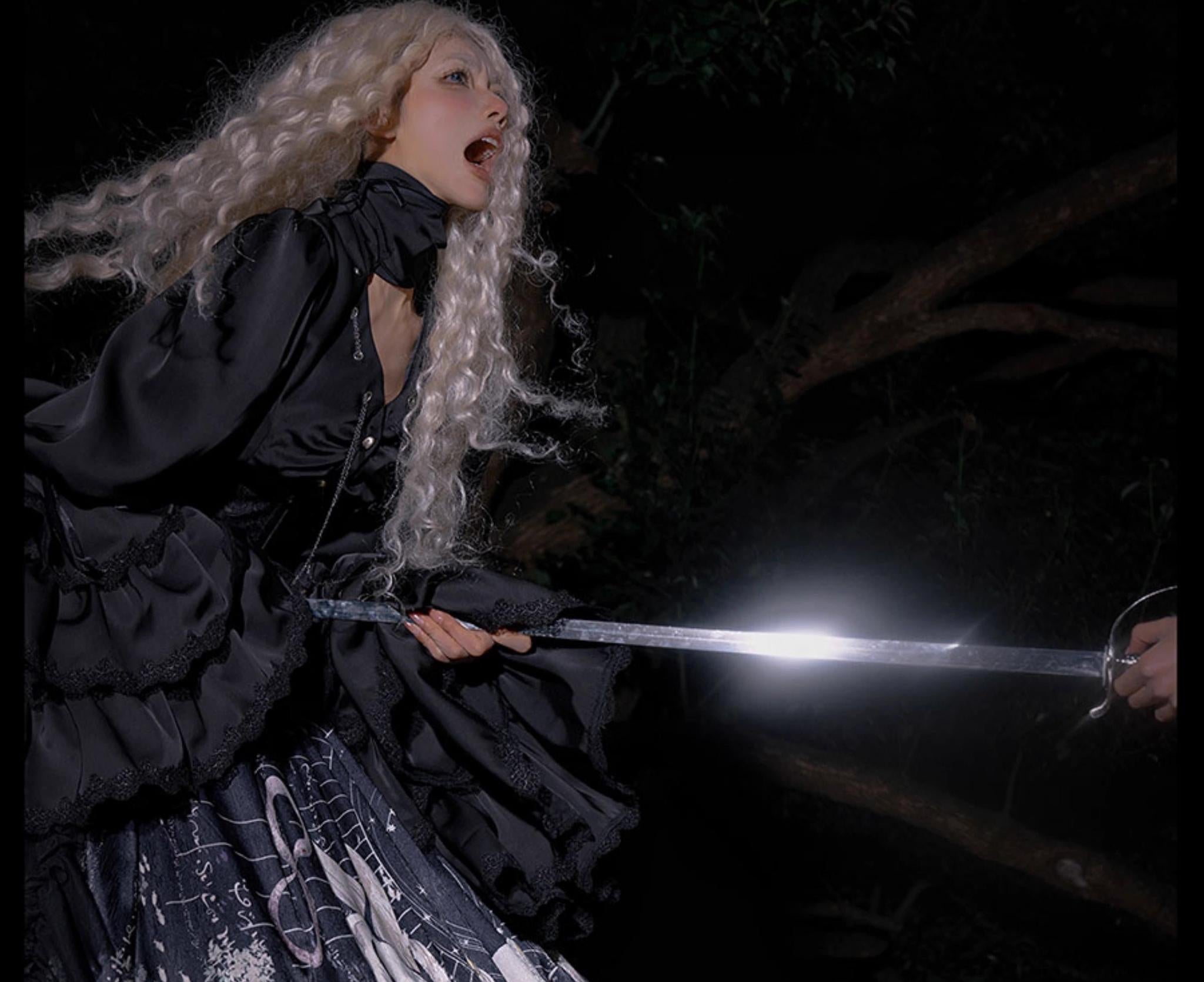 Caged Bird Hotel - Reborn Ancient God - Gothic Lolita Shirt & Skirt Set