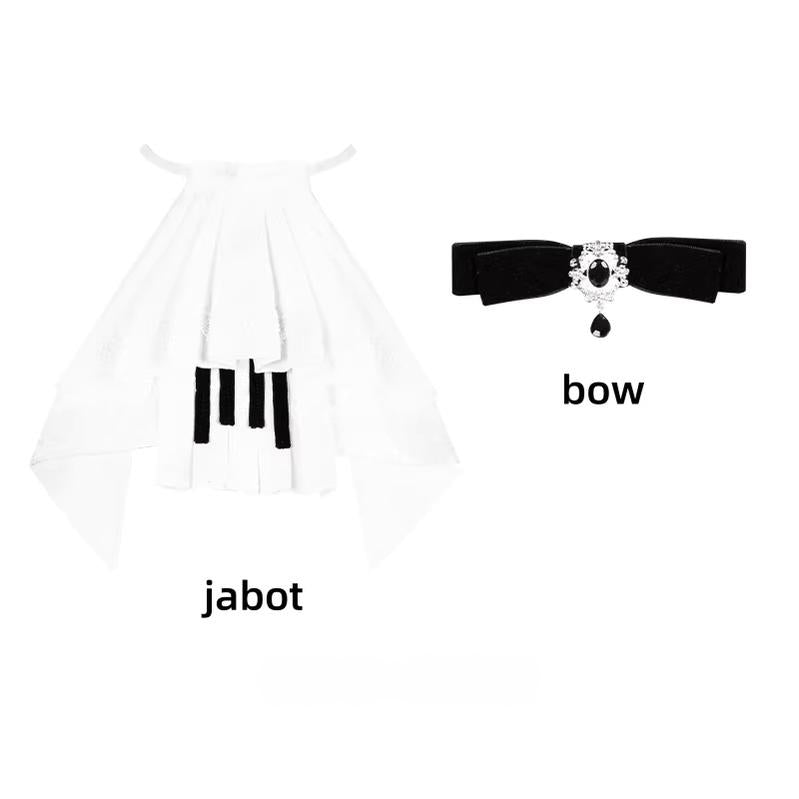 Monochrome Sonata - Classic Lolita Bust-supporting JSK Set, Piano Inspired (L M S) 44552:813476