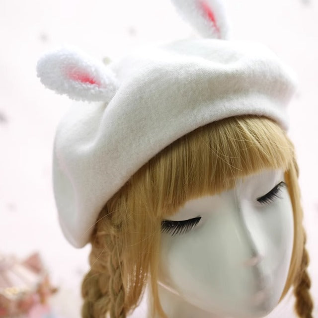 Xiaogui - Retro Lolita Christmas Deer Horn Beret Multicolors