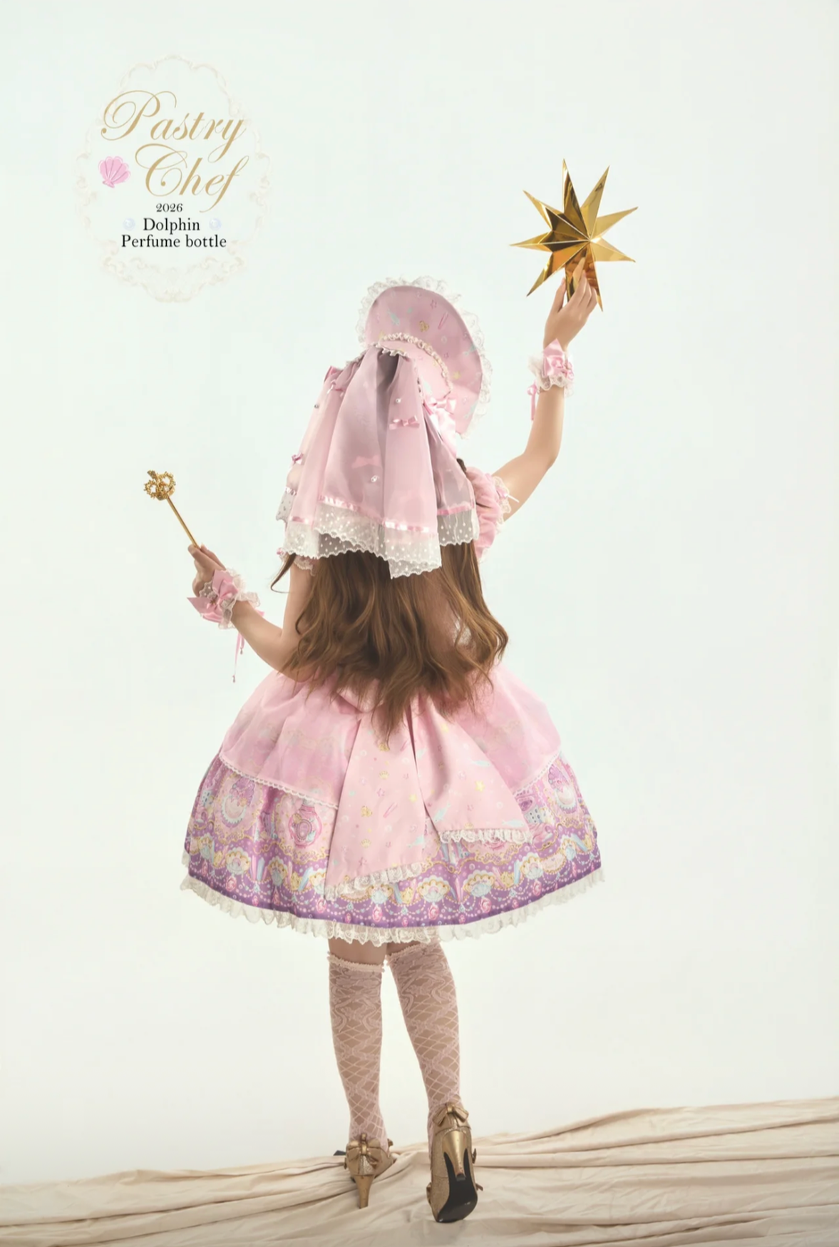 Dolphin Perfume Bottle - Sweet Lolita JSK & Halter OP, Dolphin & Perfume Bottle Print 45944:868811