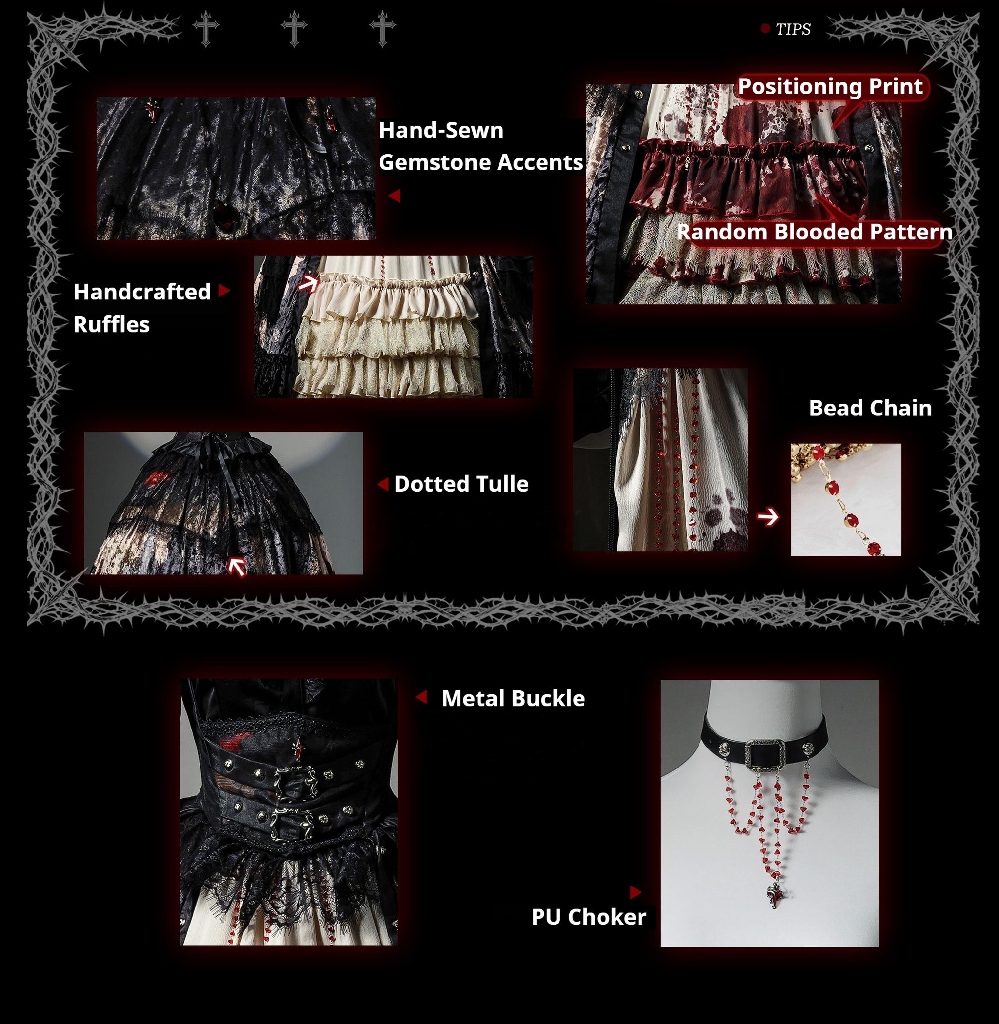 Caged Bird Hotel - Heretic Nun - Halloween Gothic Lolita JSK Dress & Blouse Set