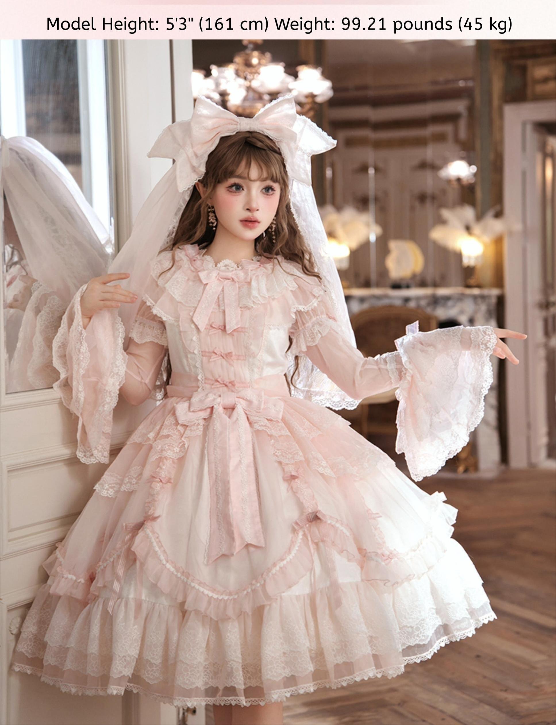 Mewroco - Candy Flavor - Gorgeous Sweet Lolita Dress, Lace & Petal Hem 43711:783732