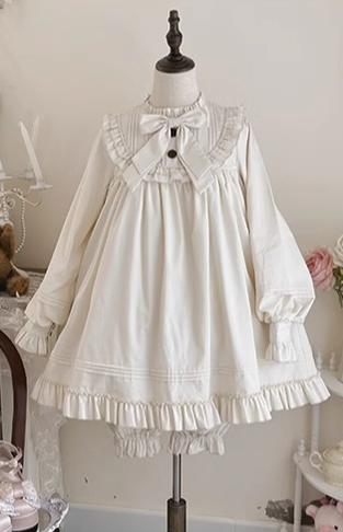 Uncle's Workshop - Lullaby - Cotton Lolita OP Dress Kawaii Lolita Bloomers (L M S XL) 34608:463530