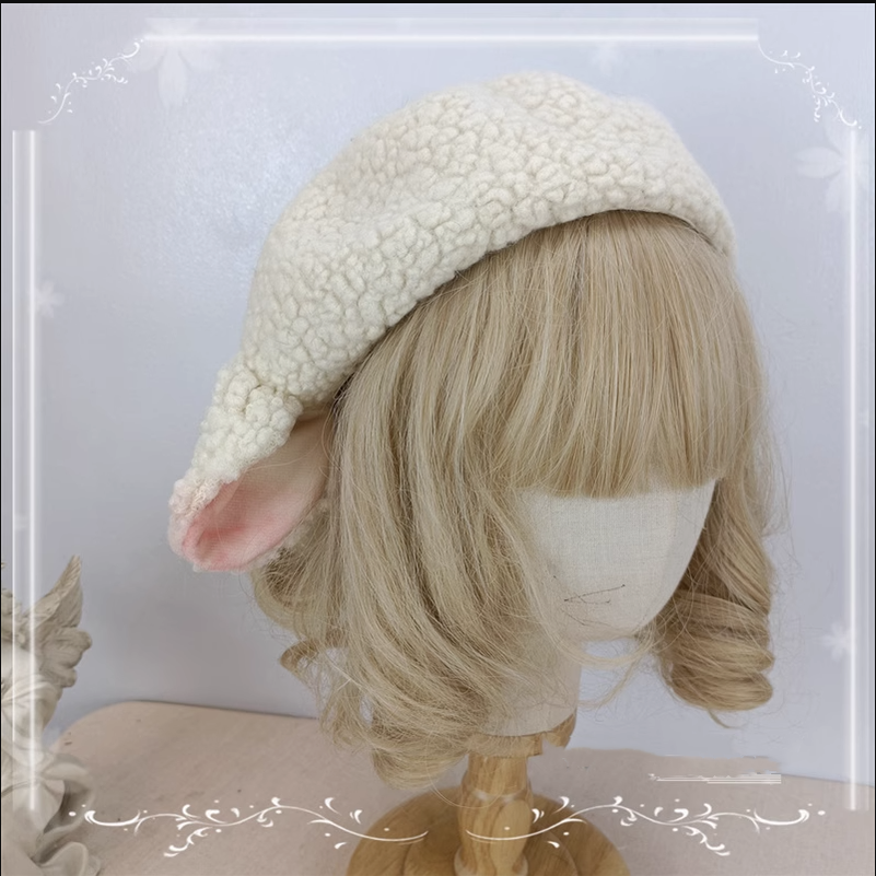 Cocoa Jam - Winter Sweet Lolita Beret, 3D Sheep-ear 15734:204592