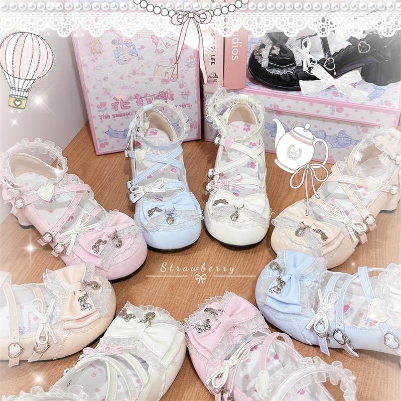 The Season of Booming Flowers - Showa Dreamland - Sweet Lolita Heels, Cute Claw-Shaped Heels 43739:784450