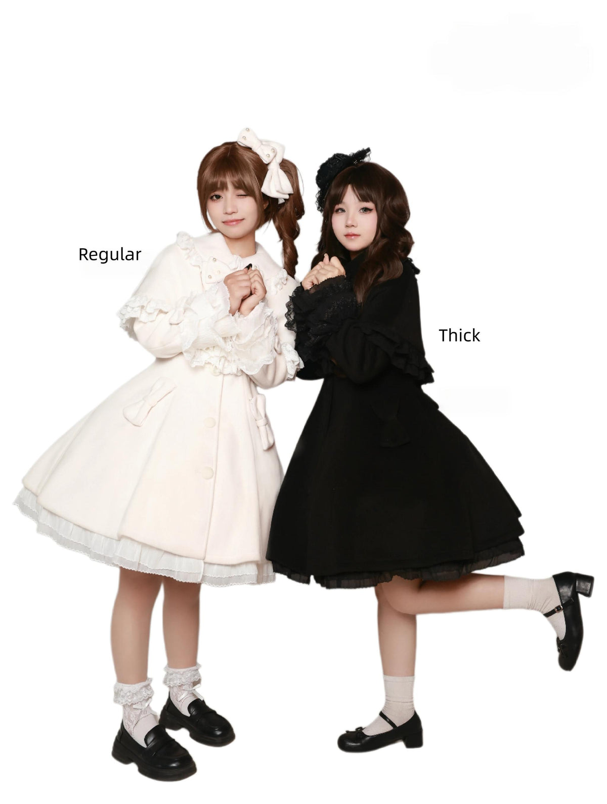 Lace Heart-Knot - Winter Sweet Lolita Lace Cape Coat, A-line Fit