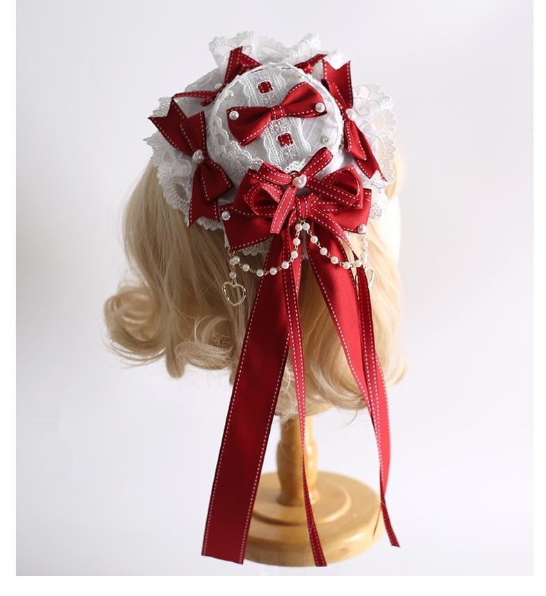 Xiaogui - Christmas Lolita Headband BNT and Top Hat Red Small Top Hat Only