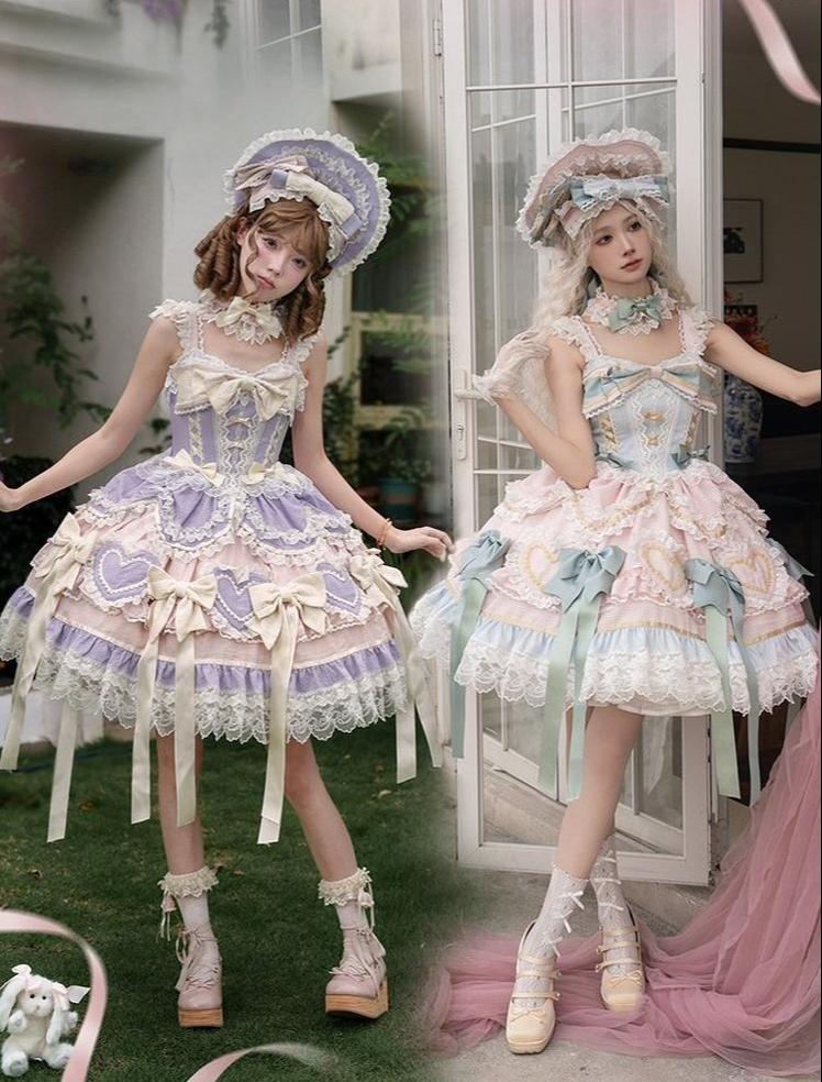 Dream Melody - Gorgeous Sweet Lolita JSK Dress, Lace & Bows 44442:809821