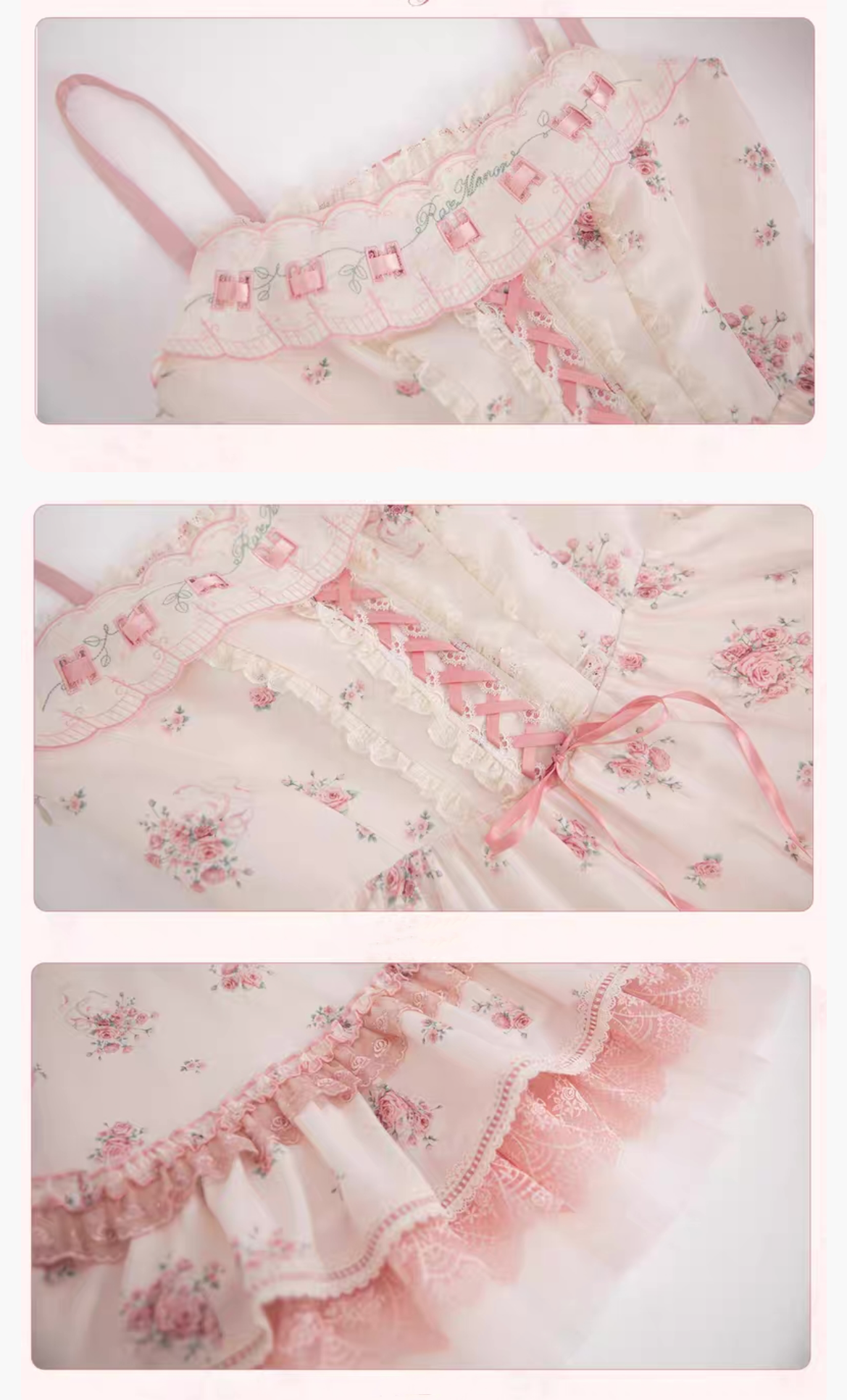 Mademoiselle Pearl~Rose Garden~Elegant Lolita Dress Bridal Floral Dress 29098:396554
