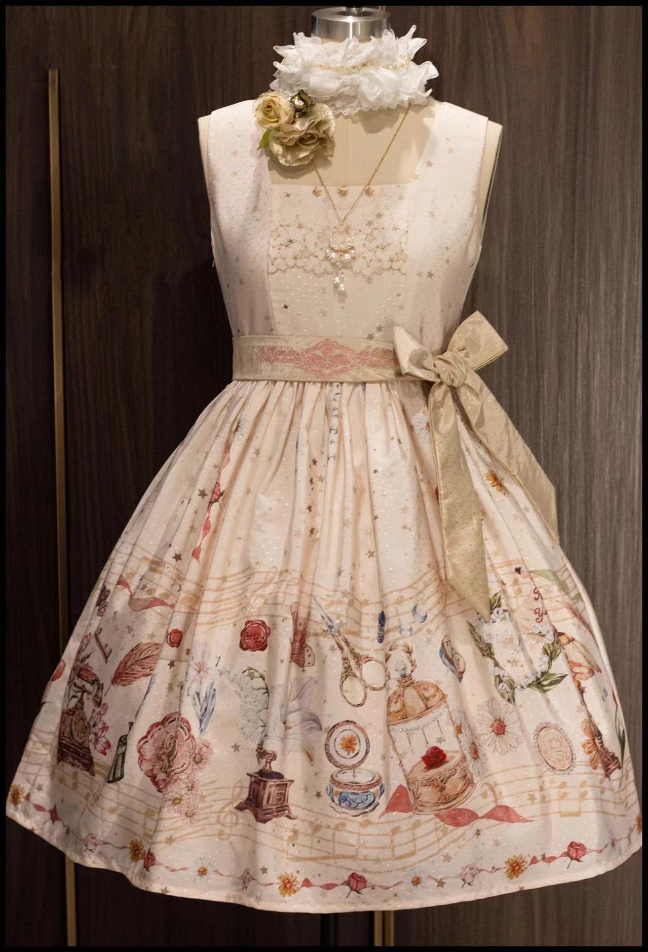 Yukines Box - Suyu Flower Sea - Elegant Lolita Dresses Floral Print JSK SK JSK S Beige
