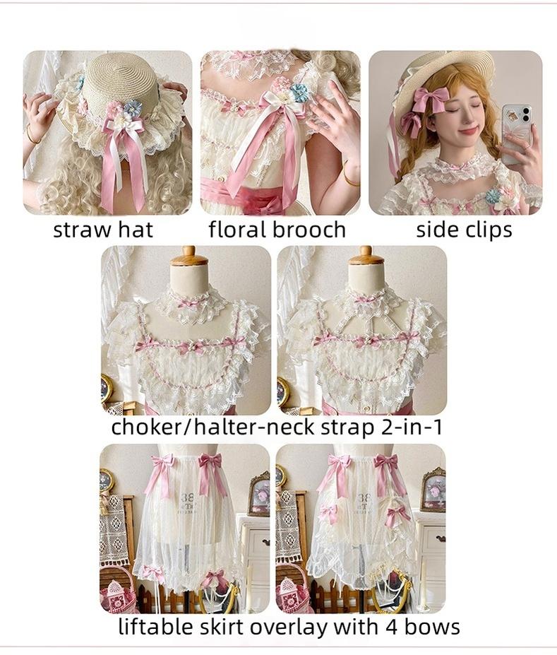 Uncle's Workshop - Fluttering Cherry Spring Strings - Cotton Sweet Lolita JSK Dress 42196:776803