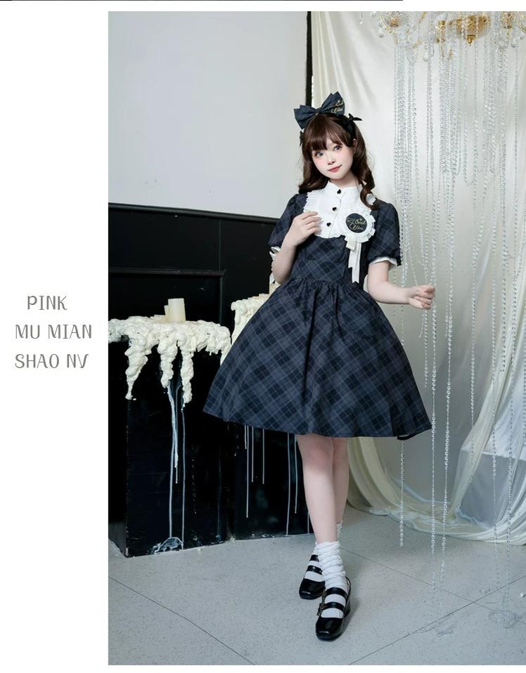 Showa Girl - Classic Lolita Showa Retro Idol Plaid OP Dress