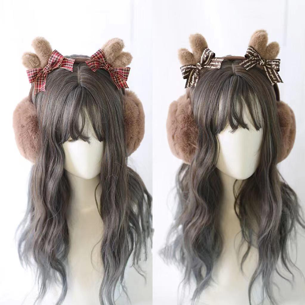 Xiaogui - Christmas Lolita Earmuffs Antlers Ear Protectors Winter Earflap