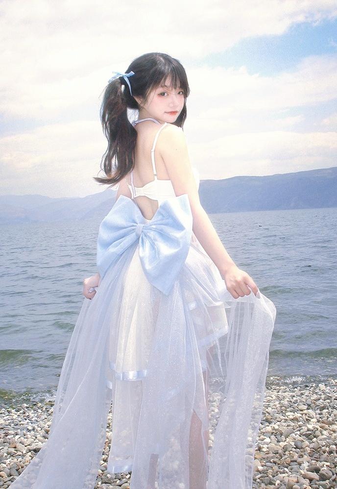 Tan Tuan - Water Melody - Lolita Inspired Swim Suits with Hollow-out Detail and Trailing