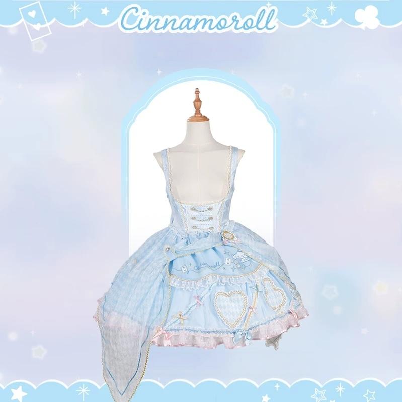 Cinnamoroll Magician - IP Collaboration Sweet Lolita Dress Set, Cinnamoroll Prints (L M S XL XS) 45993:871392