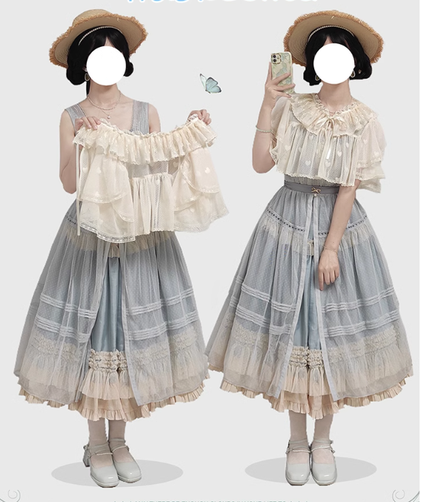 (BFM)Time Memory~Sweetheart Curtain~Sweet Lolita Shawl Short Sleeve Lace Cardigan 34594:462948