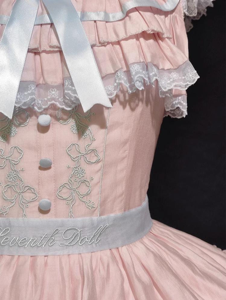 The Seventh Doll - Summer Evening Banquet - Sweet Lolita JSK with Tiered Ruffle Design and Hat 42722:750940