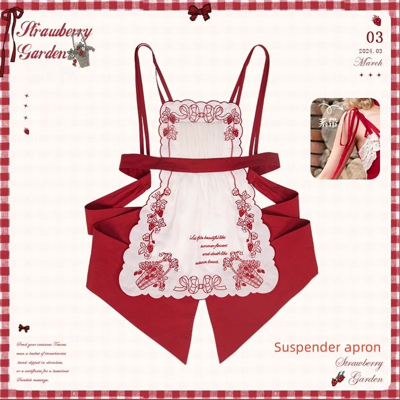 Flower and Pearl Box - Strawberry Basket - Country Lolita Dress Plaid Summer Spring Dress (L M S XL) 35676:498034