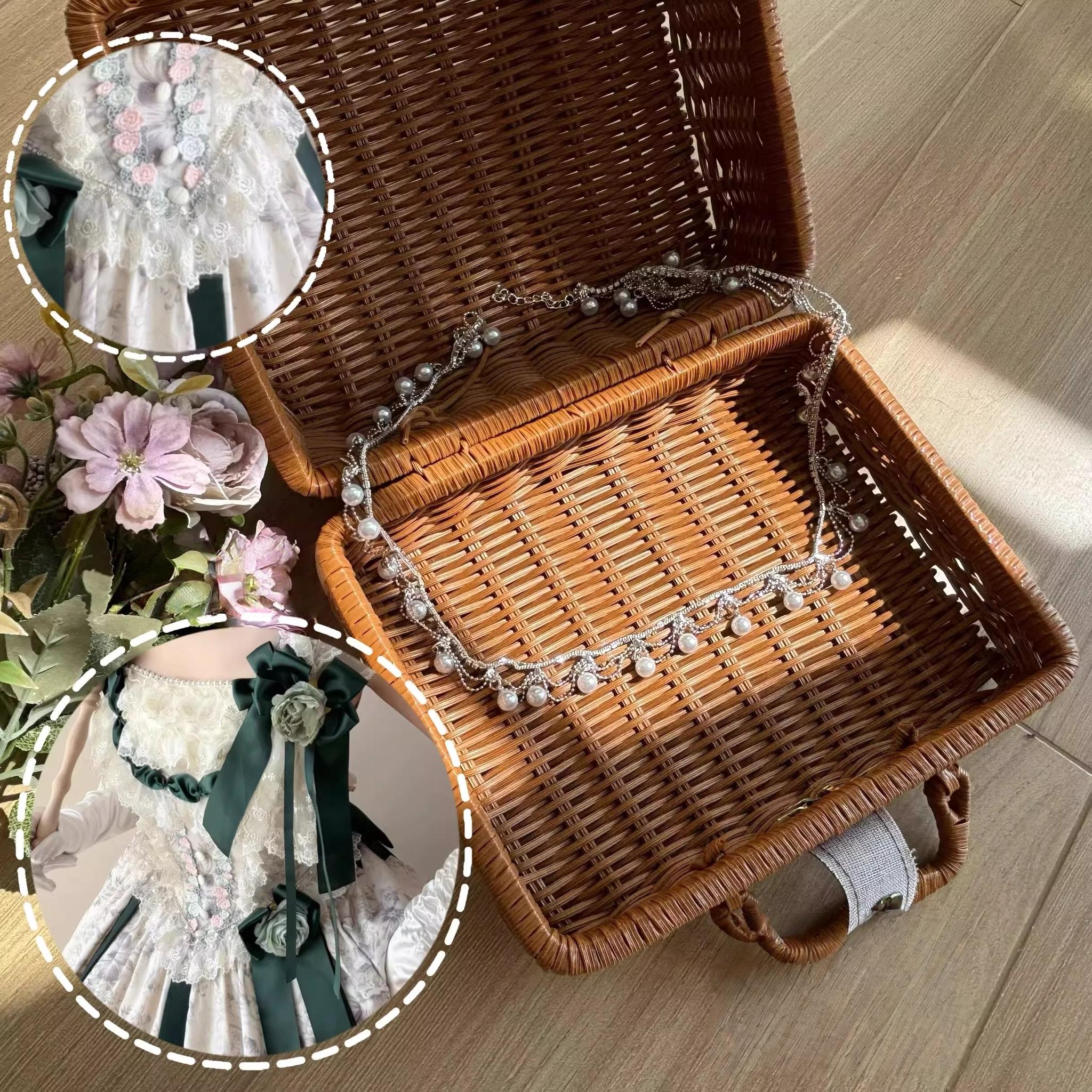 Dolota Flower Wall - Classic Lolita Floral OP Dress, Open Shoulder (L M S XL) 44485:811284