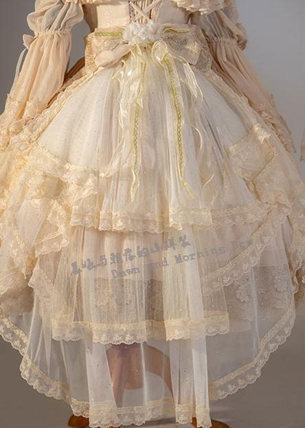 Dawn and Morning - Classic Lolita Accessories Elegant Lolita Headdress Trailing only Apricot