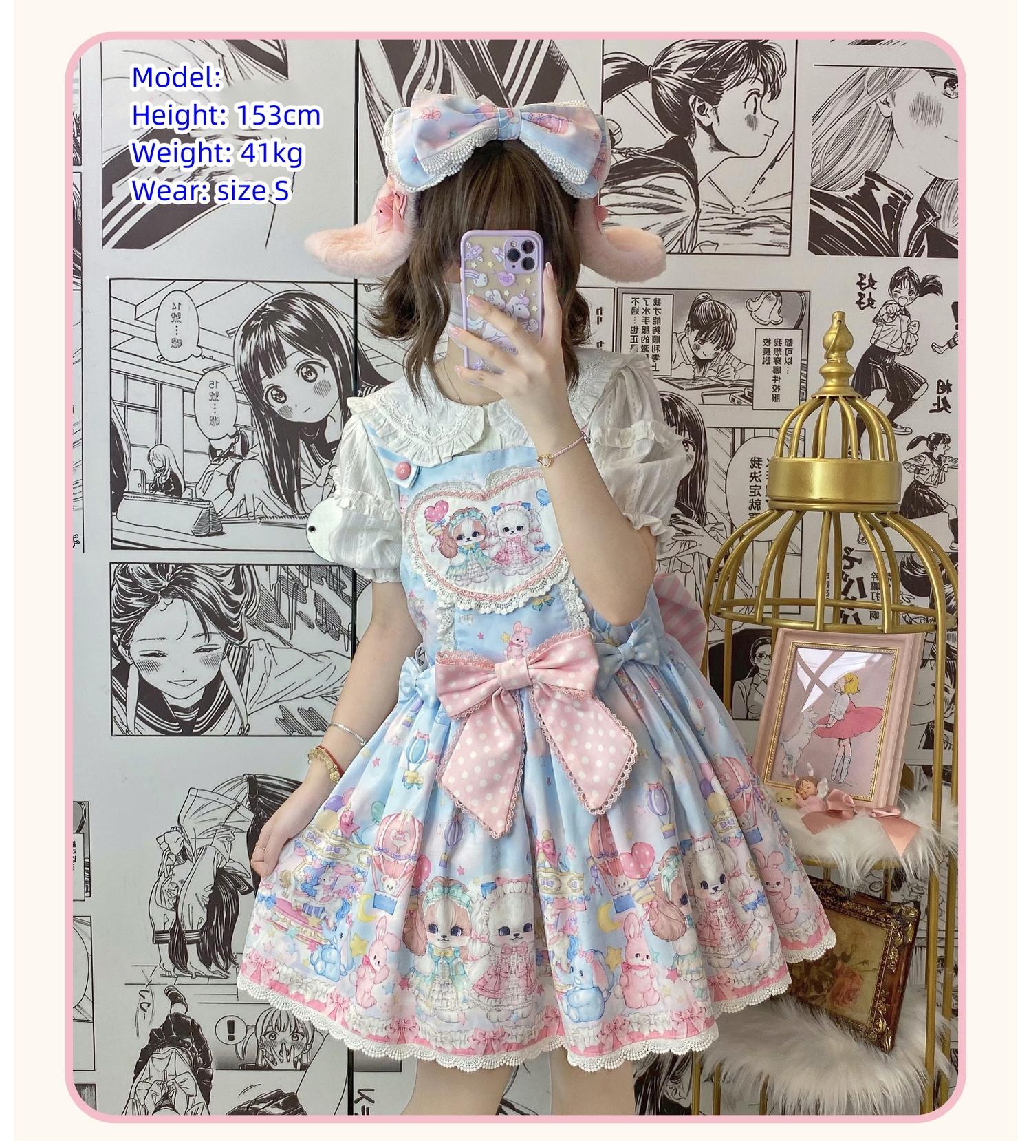 DreamWhale - Puppy Parks - Sweet Lolita Kawaii Puppy Lolita Salopette