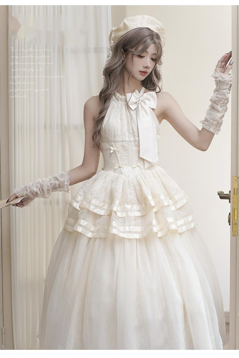 Urtto - Moonlight Dance - Elegant Lolita Halter-neck JSK Dress in Ballet Style 42588:746527