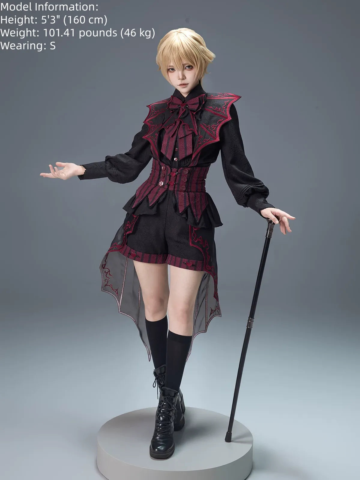 Devil's Convention - Ouji Lolita Prince Outfit Set, Bat Trailing 45744:860962