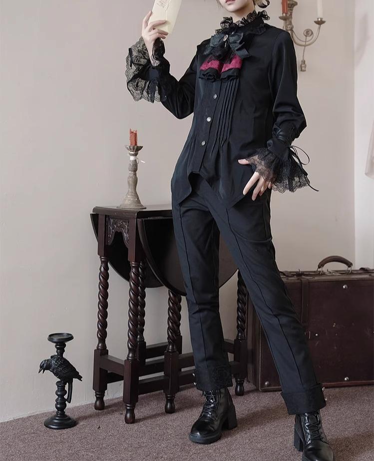 CastleToo - Coffin of Pilgrimage - Ouji Lolita Shirt Pants Suit Medieval European Prince Suit