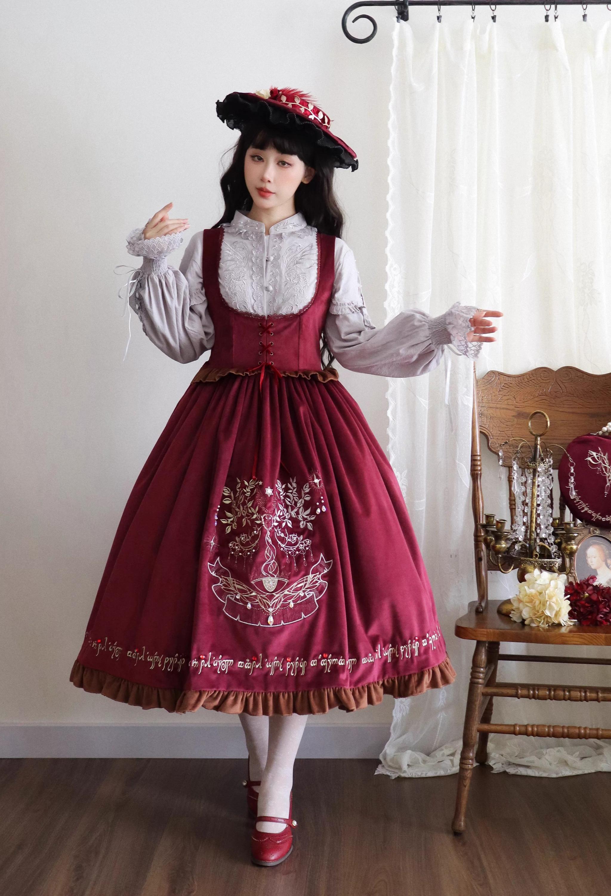 Twin Trees' Celestial Glow - Classic Lolita Bust-Supporting JSK, Plus Size 44508:810844