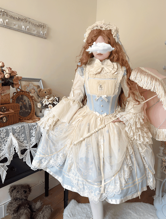 Plus Size Sweet Lolita Cotton Blouse with Hime Sleeves