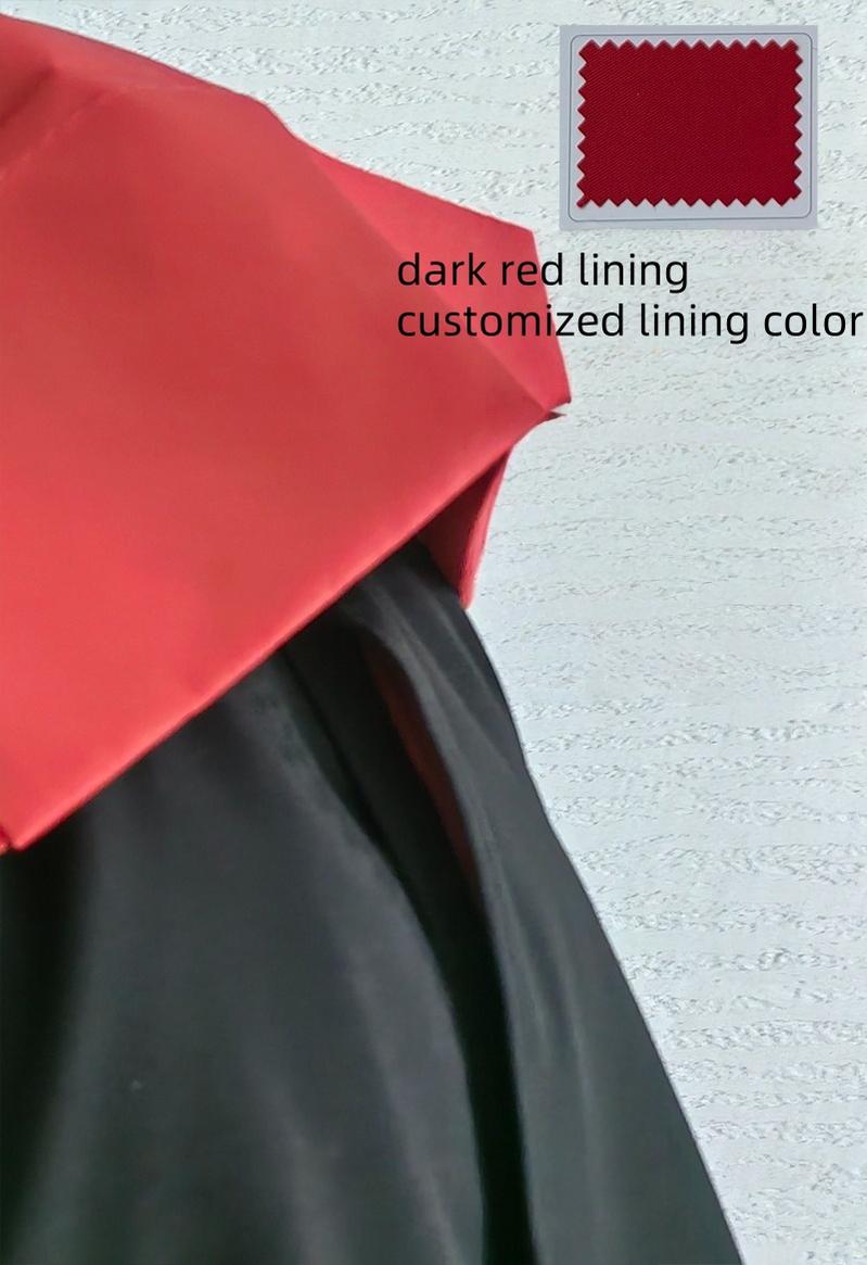 La Pomme - Ouji Lolita Cape With Layered Capelet Customized Color/Size Black (dark red lining) S