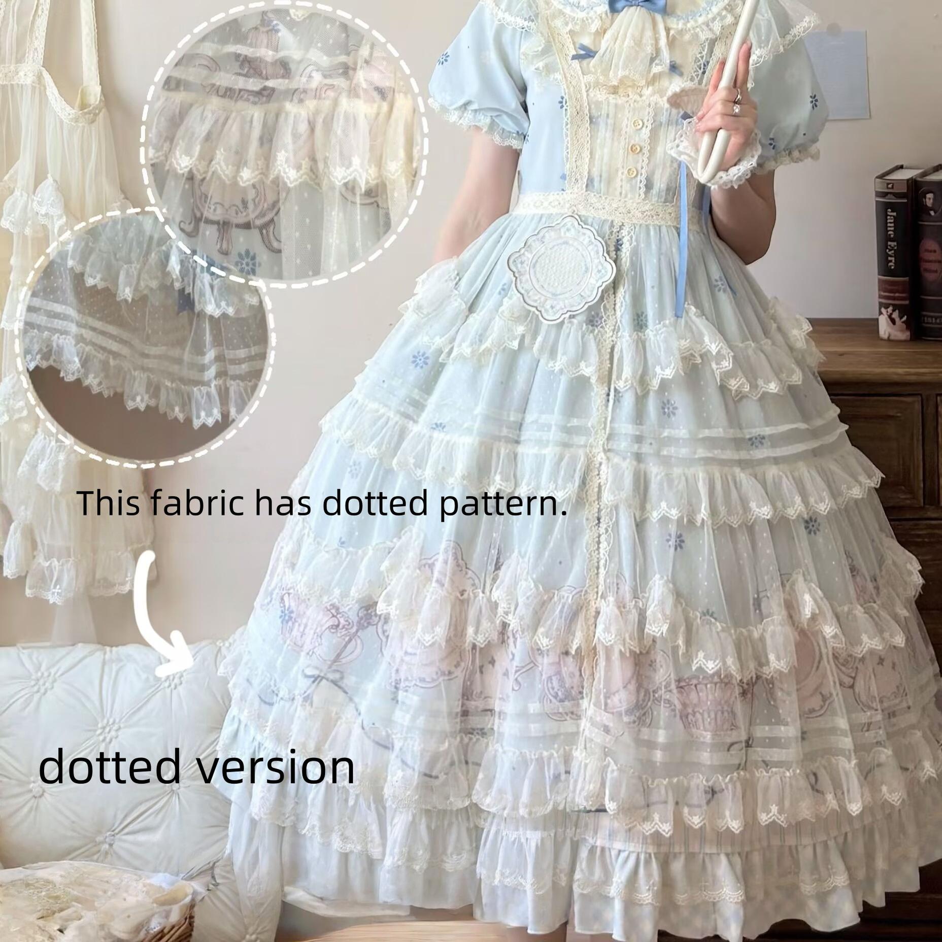 Uncle's Workshop - Veronica Spring Tea - Plate Printed Sweet Lolita Dress (L M S) 43485:778363