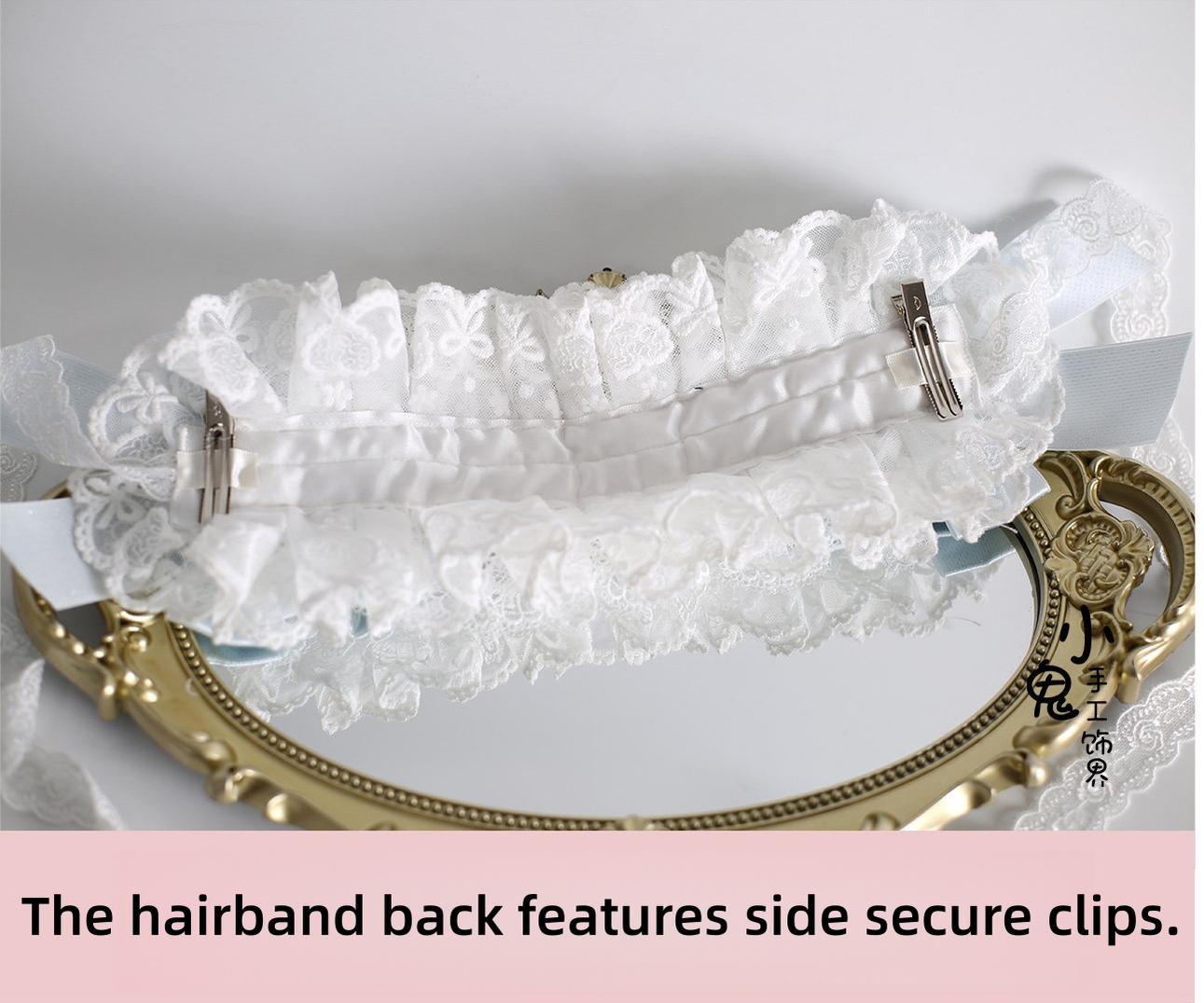 Lolita Headdress, Bunny Ear KC, Embroidered Lace