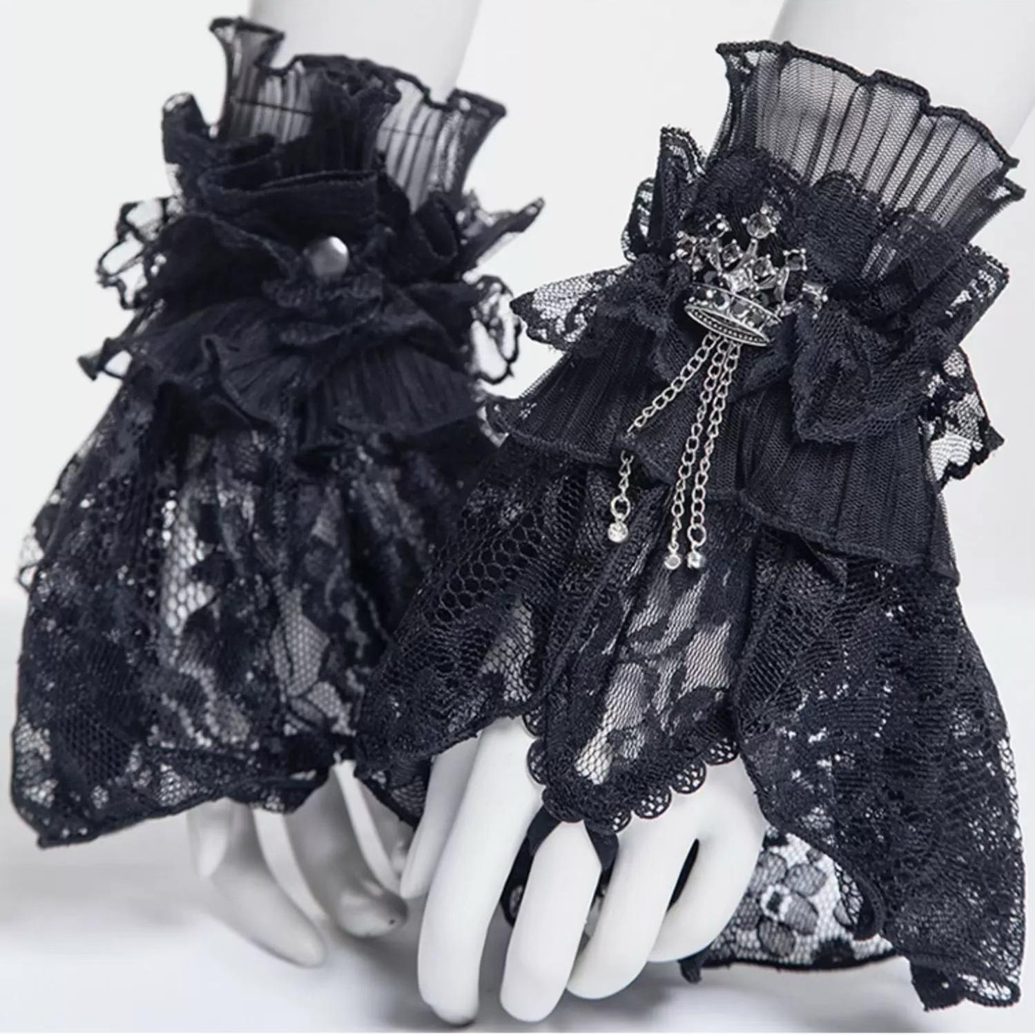 Gothic Lolita Lace Cuffs, Crown Decoration 44651:818092