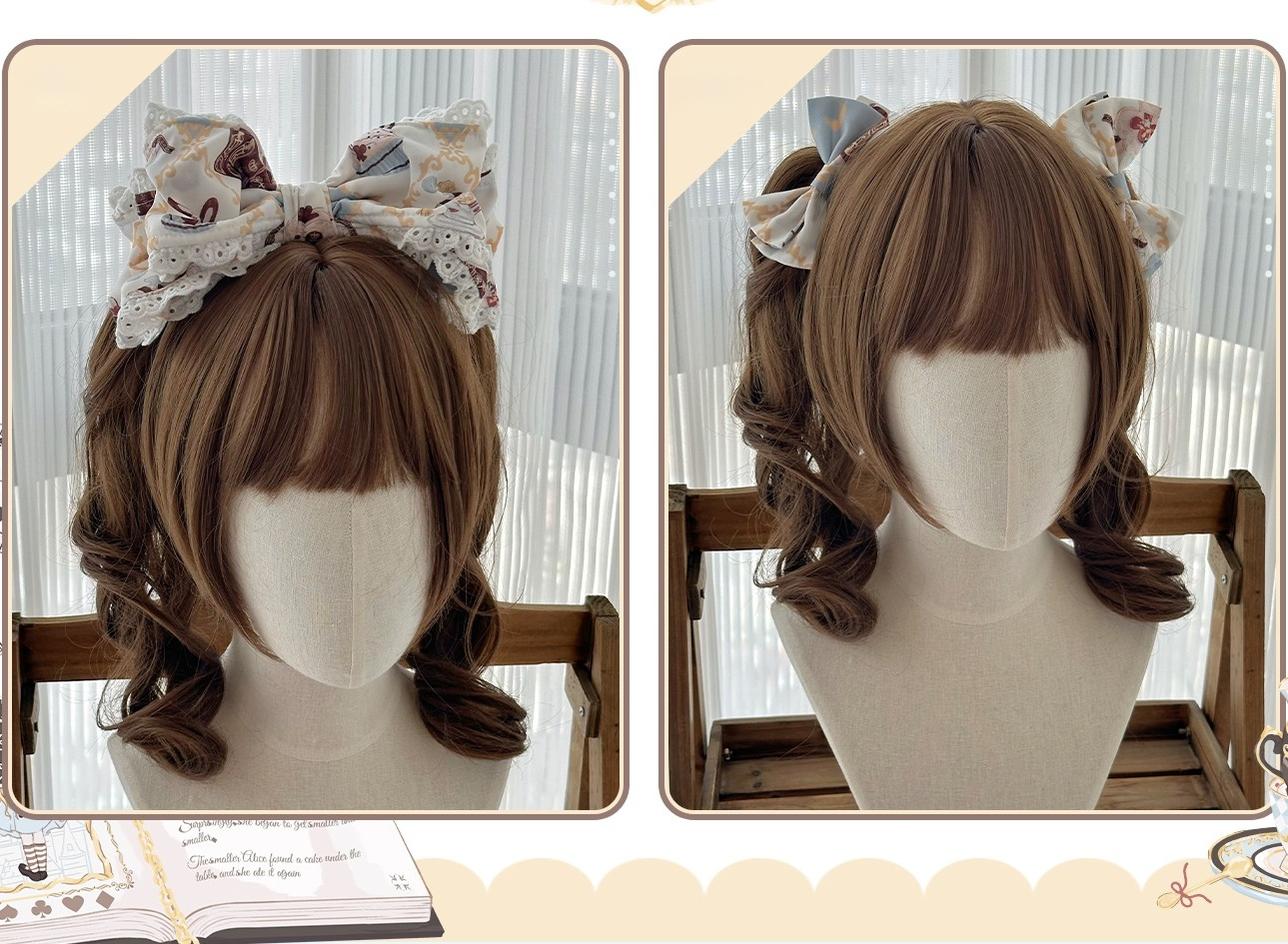 Sweet Dream Sheep - Alice Cat - Printed Kawaii Lolita Dress Blue KC + 2 Side Clips Only (free size choose M) S