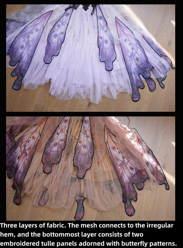 Urtto - Dead Leaf Butterfly - Chiffon Gothic Lolita JSK, Irregular Tiered Skirt 44352:804280