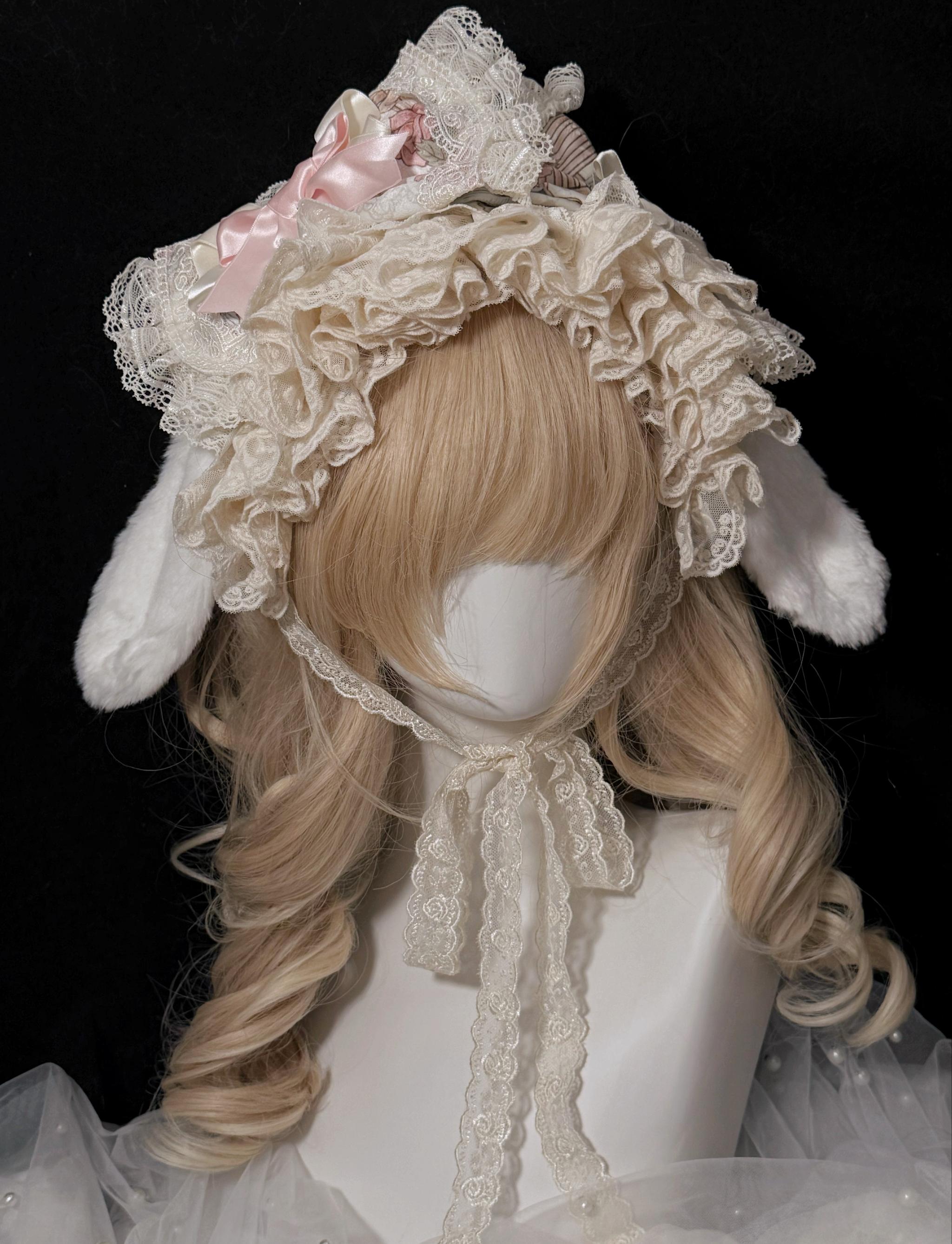 Wandering Rabbit's Palace - Doll-like Classic Lolita Palace Print OP Dress with Lace (2XL L M S XL XS) 45322:843957