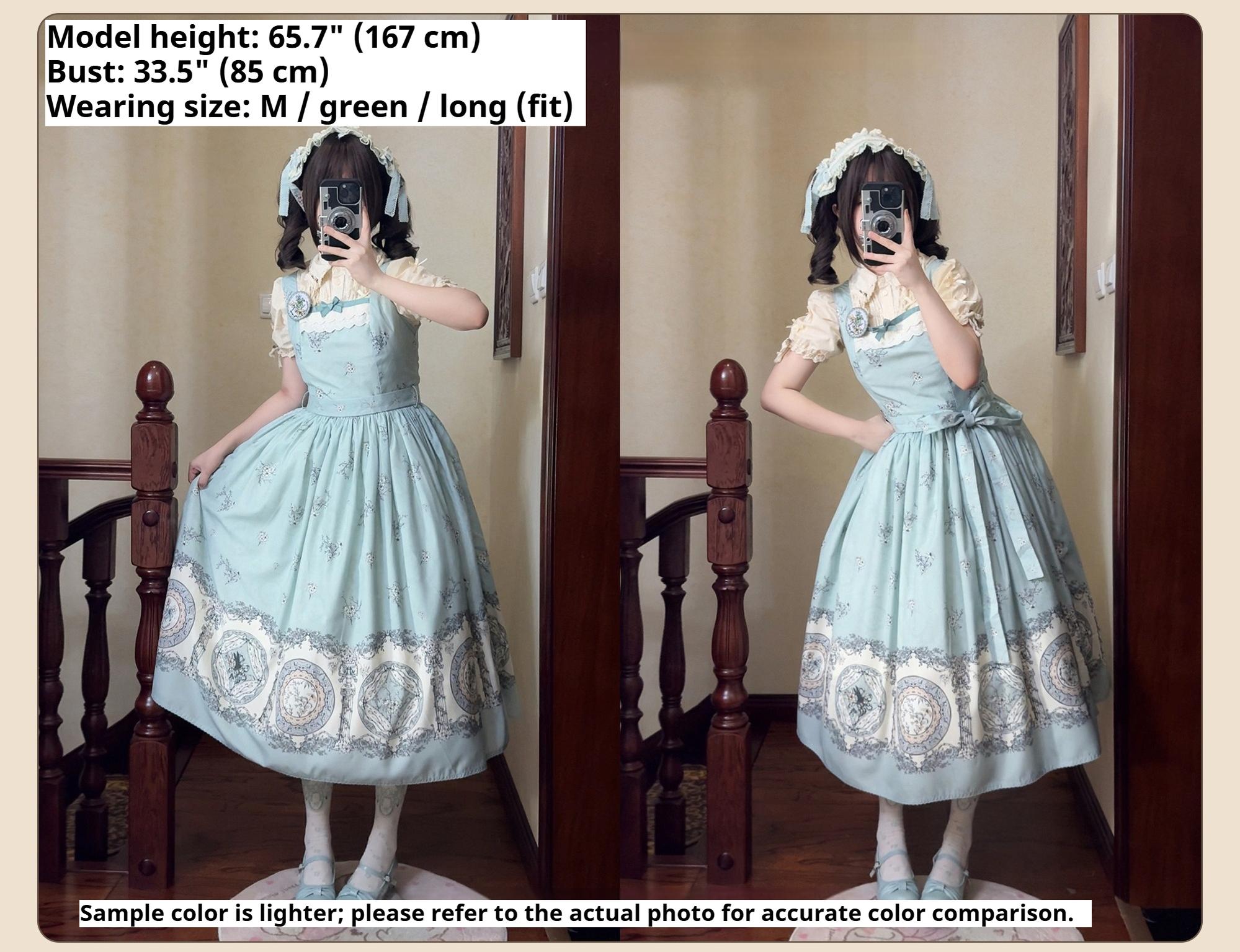 DreamWhale - Small Porcelain Plate - Classic Lolita JSK Printed Dress 43990:790726