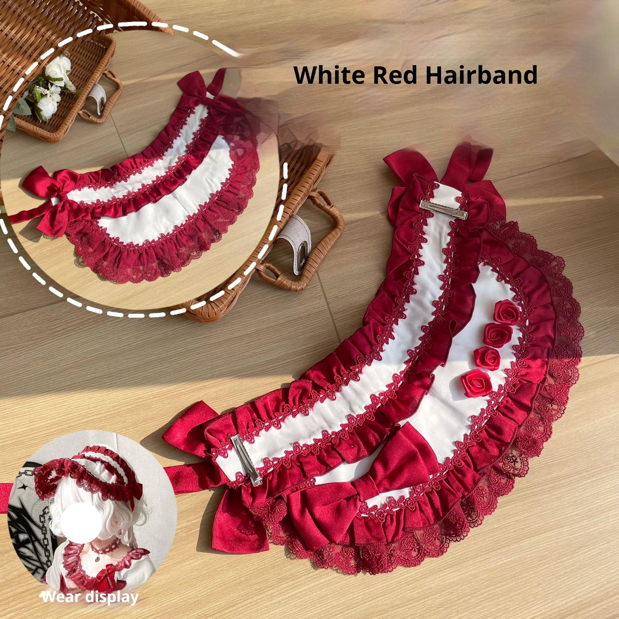 Uncle's Workshop - Stacked - Lolita Accessory Set Hairband Bow Trailing Brooch Choker 41626:707390