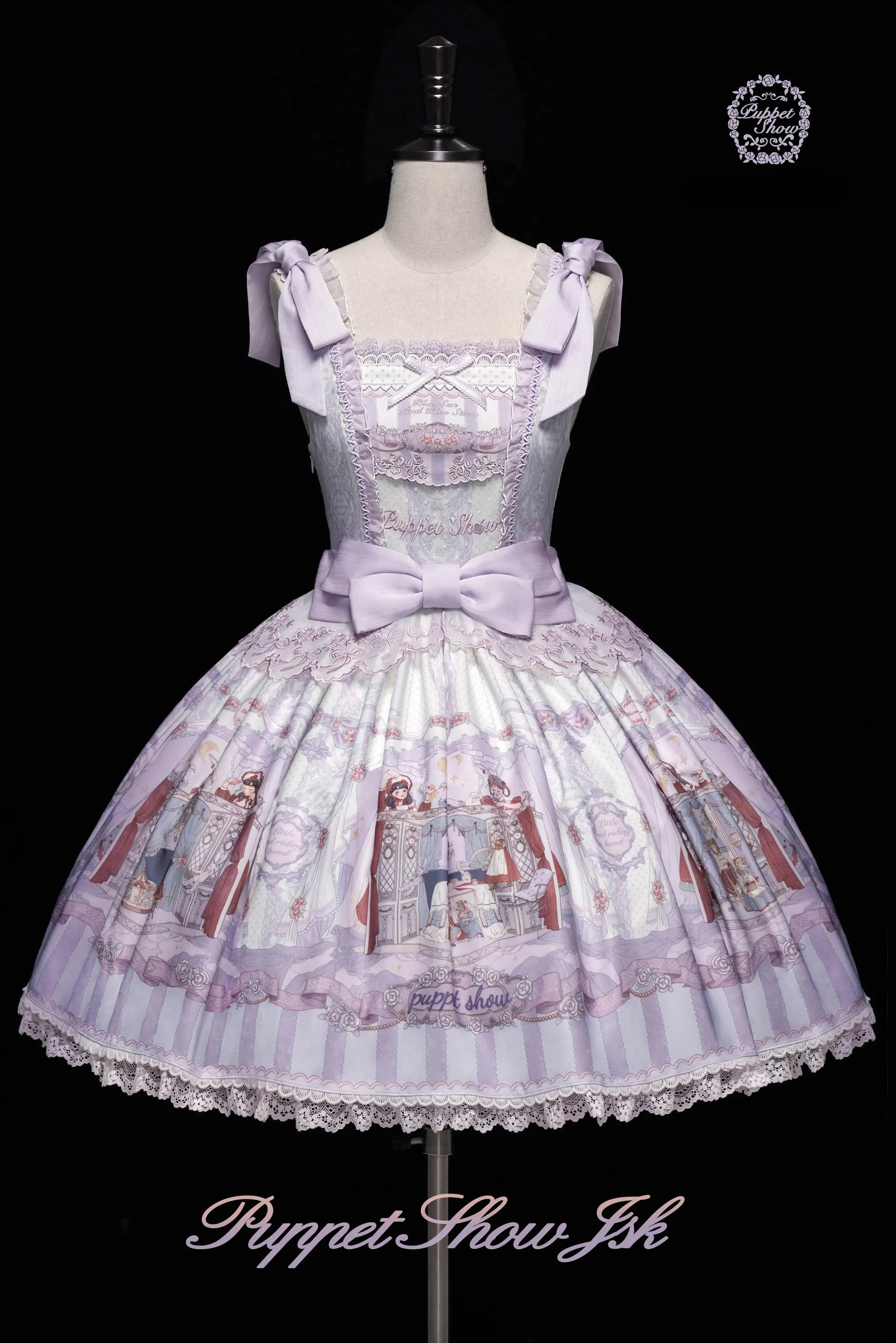Puppet Show - Doll-like Lolita Embroidered Collar JSK, Puppet Show Print (2XL L M S XL) 45823:864704