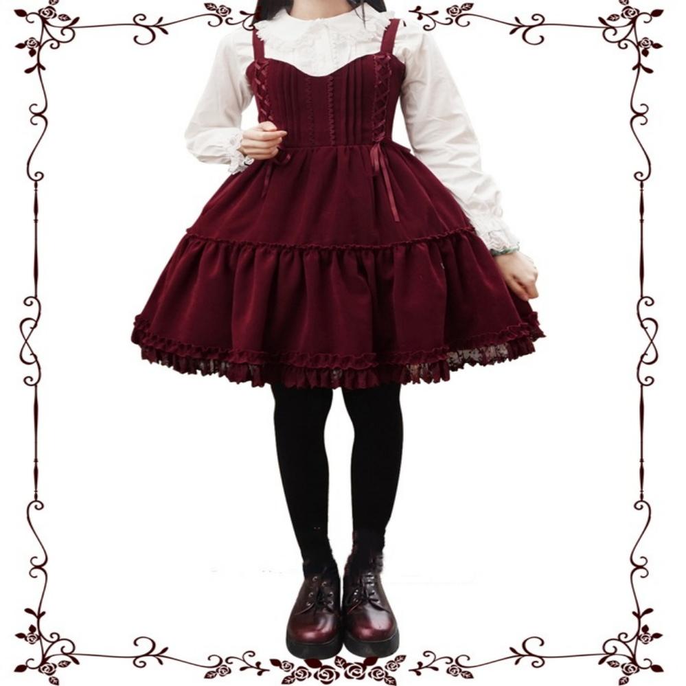 Tiny garden - Garden Waltz 1.0 Burgundy Autumn Winter Lolita JSK