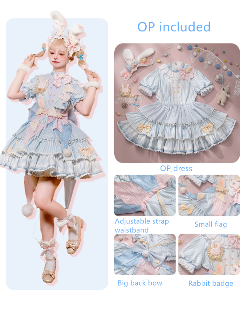 Forest Fluorescent Carps - Ouji Lolita Suit Circus Prince Shorts and OP Dress In stock S Circus OP dress