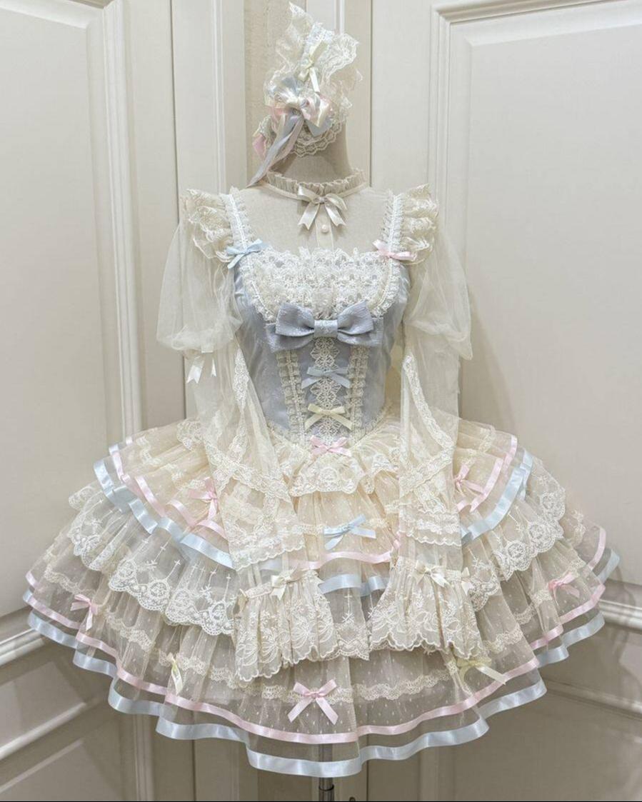 Butterfly Ballet - Sweet Lolita JSK Dress, Layered Tulle Hem