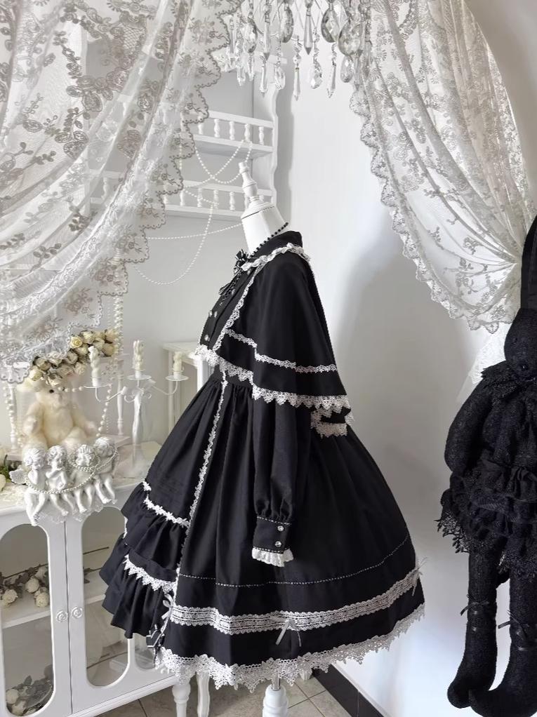 Ningyo Night - Old School Lolita OP Dress, Peter Pan Collar Cape 44635:816677