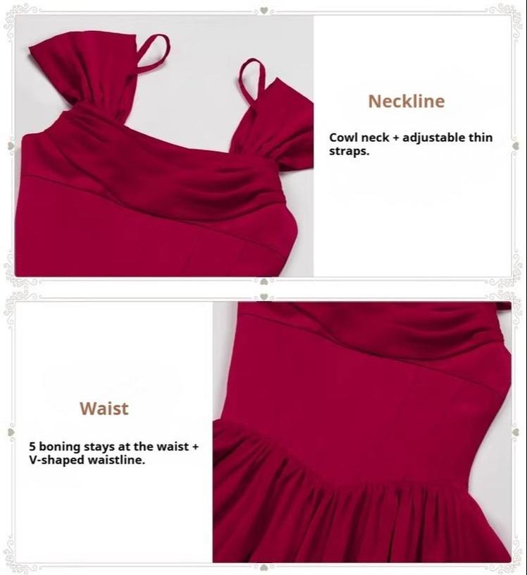 For Beloved - Classic Lolita Satin JSK Dress Set, Fishbone Waist