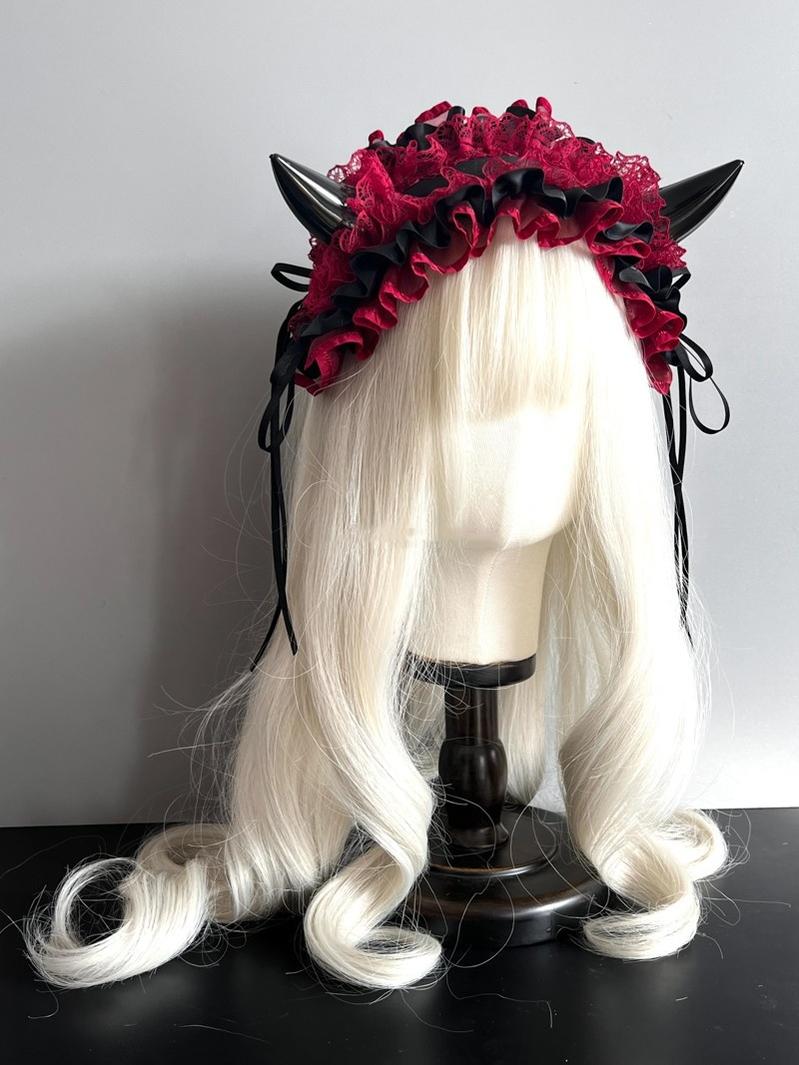 MAID - Gothic Lolita Halloween KC Devil Horn Hairband Customizable Color