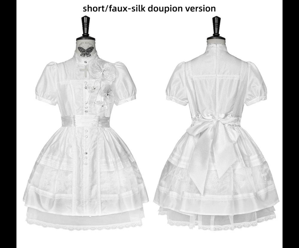Ghost Orchid - Gothic Lolita OP Dress, Embroidered Cross 45137:835648