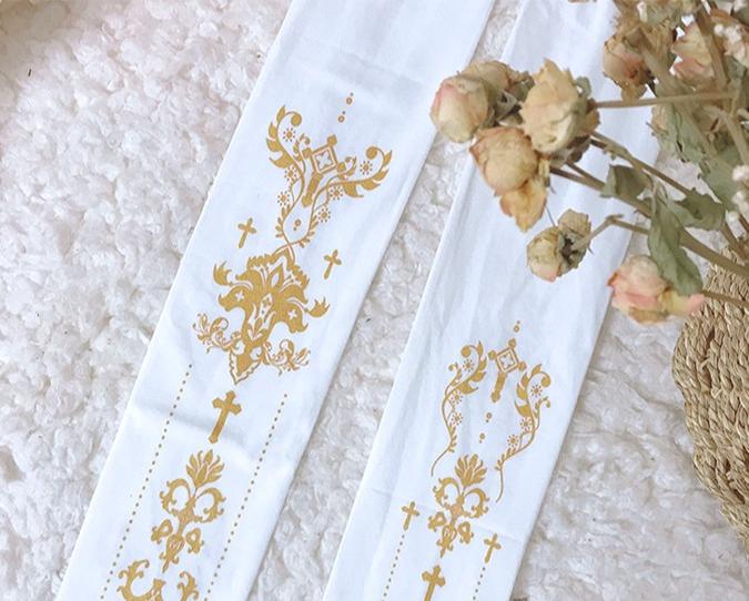 Wulala Mew~Elegant Lolita Pantyhose Daily Gold Foil Printing Tights 32880:403506